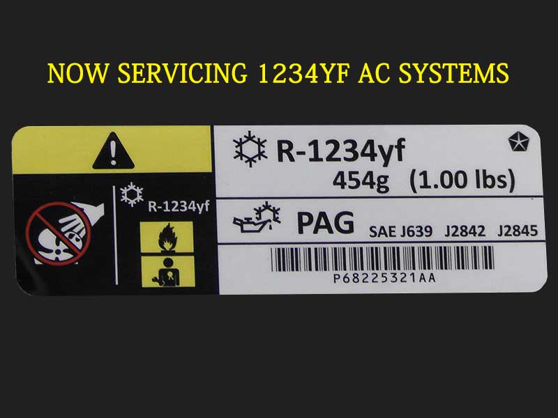 NOW SERVICING 1234YF AC SYSTEMS